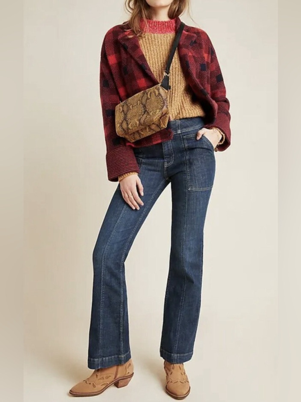 Anthropologie Pilcro High Rise Trouser Bootcut Size 26 Utility Flare Y2K‎ Denim